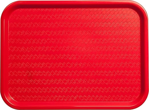 Carlisle FoodService Products CT121605 Caf챕 Standard Cafeteria / Fast Food Tray, 12" x 16", Red