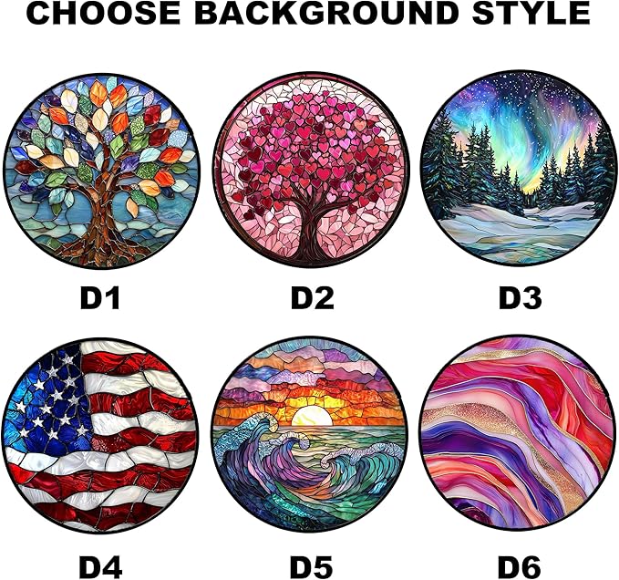 Personalized Grandma Stained Glass Window Hanging - Custom Photo Gifts Memorial Ornaments Sun Catcher, Mother's Day Christmas Birthday Gift for Nana Grandparents Mom Mother in Law Women Lovers Dad