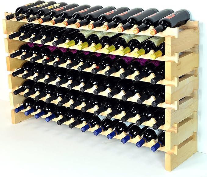sfDisplay.com, Factory Direct Display Cases - 72 Bottle Modular Hardwood Wine Rack (12 Bottles x 6 Shelves)