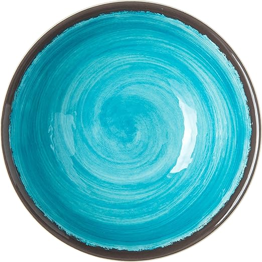 Carlisle FoodService Products Mingle Resuable Plastic Bowl Small Bowl with Pottery Style for Home and Restaurant, Melamine, 17 Ounces, Aqua