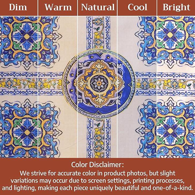 Maison d' Hermine Placemat 100% Combed Cotton Premium Cloth Placemats 13"x19" Washable Place Mats, Home, Kitchen, Dining, Cocktail Parties & Camping - Sciacca (Set of 4)