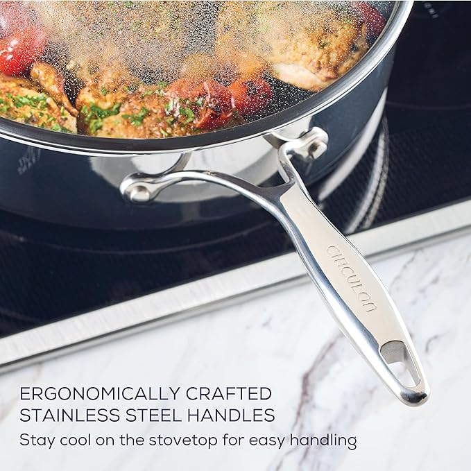 Circulon C1 Series Stainless Steel Nonstick Cookware Set - 11-Piece ??Induction Pots & Pans Set with ScratchDefense, Metal Utensil Safe