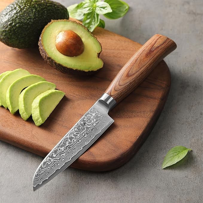 Wakoli EDIB Pro 4-Piece Damascus Knife Set ??Professional Chef Knives Set with VG10 Core Blades, 67-Layer Damascus Steel and Ergonomic Pakkawood Handles ??Premium Kitchen Knives in Elegant Gift Box