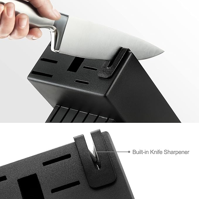 McCook짰 Knife Sets,German Stainless Steel Kitchen Knives Block Set with Built-in Sharpener