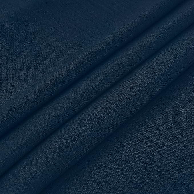 D'Moksha Homes Navy Blue Linen Tablecloth 60 x 84 Inch - 100% Pure Linen Table Cloth for Rectangle Tables - Machine Washable Cloth Tablecloth for Easter
