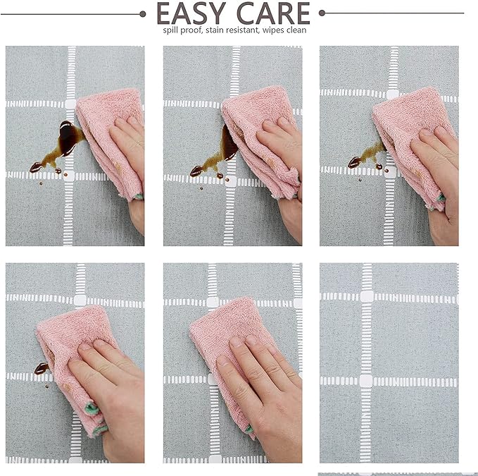 LOHASCASA Vinyl Tablecloth for Rectangle Tables, Waterproof PVC Plastic Checkered Table Cloth Covers, Oilcloth Wipeable Tablecloths for 9ft Banquet Table, Buffet, Thanksgiving Gray, 54x108 Inch