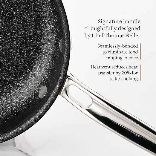 Hestan ProBond Luxe TITUM Nonstick Skillet, 11-Inch Professional Clad Stainless Steel, ProCore Tri-Ply Clad Construction, Polished Exterior, Induction & Oven Safe