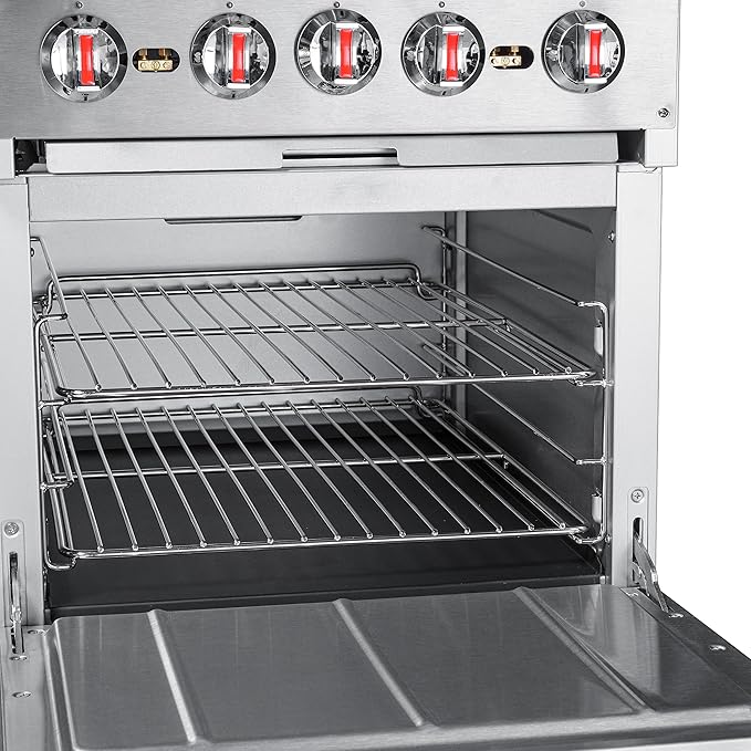 KoolMore 24 in. 4 Burner Commercial Natural Gas Range with Oven (KM-CR24-NG)