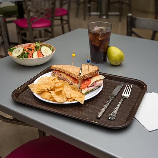 Carlisle FoodService Products CT121669 Caf챕 Standard Cafeteria / Fast Food Tray, 12" x 16", Chocolate