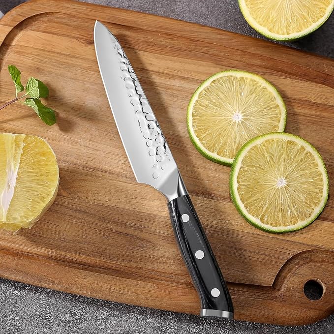 FXFSTEEL Paring Knife ??5 inch German 1.4116 Stainless Steel Blade with Full Tang Pakka Wood Handle Small Kitchen Knife for Fruit and Vegetable Cutting, Multi-Purpose Sharp Chef Knife