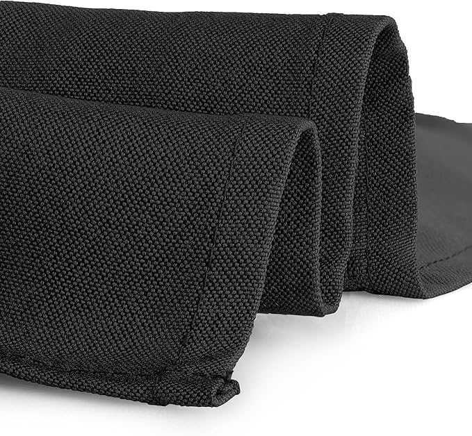 Gee Di Moda Fitted Tablecloth - 48 x 30 Inch Black Floor-Length Fitted Table Cloth for 4 Foot Rectangle Table, Heavy Duty Washable Fabric for Parties, Dinner, Weddings, Baby Shower & Trade Show