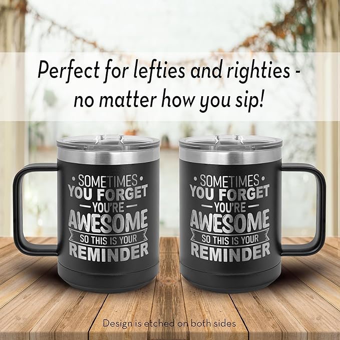 Spotted Dog Company Inspirational Travel Coffee Mug, Inspirational Gifts for Men Dad Father Wife Sister Women, Birthday For Him Her, You?셱e Awesome Tumbler, Teacher Coworker Gifts 15oz Black