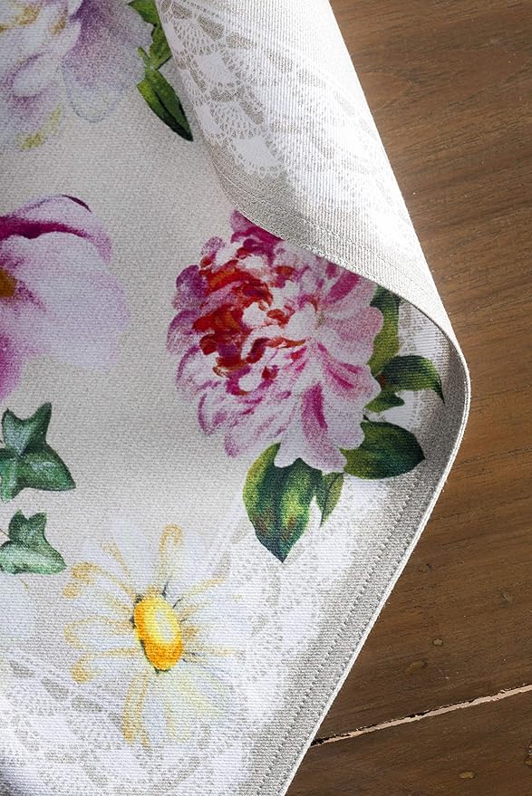 Maison d' Hermine Placemats Set of 4 100% Cotton Washable Cloth Place Mats, Reusable Table Mats for Kitchen Dining Decoration, Party, Restaurant Spring/Summer (Sweet Rose Lavender - Lush, 13" x 19")