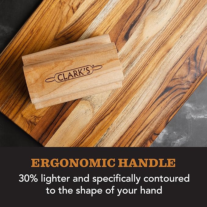 CLARK'S Cutting Board Oil & Wax Applicator - Elegant Design With Ergonomic Handle - Restores Beauty Of Your Butcher Block And Wood Surfaces - Smooth And Consistent Finish - Made From Hardwood Maple