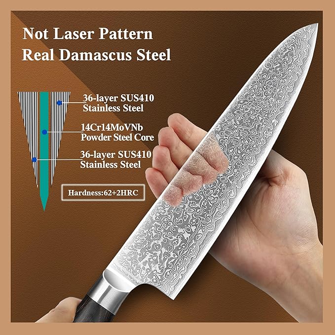 Japanese Damascus Knife Set 3 Piece, Damascus Chef Knife set 3, Forged from damascus steel Razor Sharp Professional Japanese knife set,Full Tang Handle,cooking gifts cooks