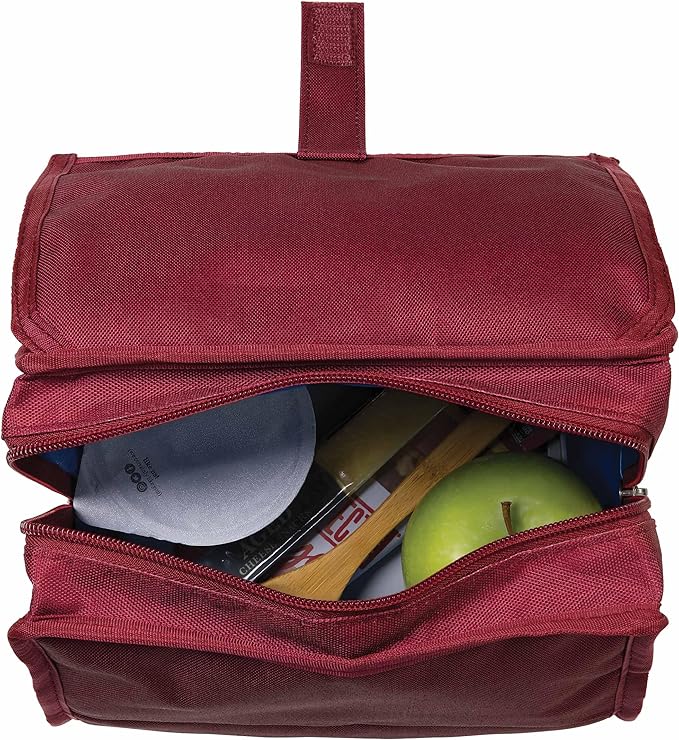PackIt짰 Freezable Lunch Bag, Ruby, Built with ECOFREEZE짰 Technology, Foldable, Reusable, Zip and Velcro Closure with Buckle Handle, Designed for Work Lunches and Fresh Lunch On the Go
