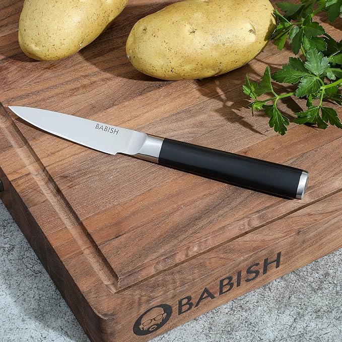 Babish 3.5-Inch Paring Knife ??High-Carbon 1.4116 German Steel Kitchen Knife ??Precision Cutlery for Peeling, Slicing & Detail Work