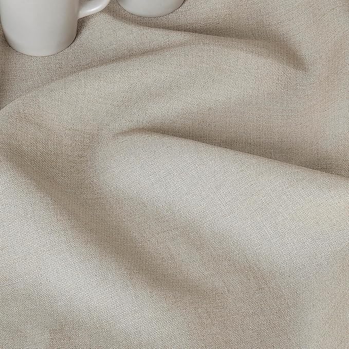 D'Moksha Homes Natural Linen Tablecloth for Rectangle Tables 60 x 102 Inch - Classic Hemstitch 100% Pure Linen Natural Table Cloth - Machine Washable Dining Tablecloth for Valentines, Spring, Easter