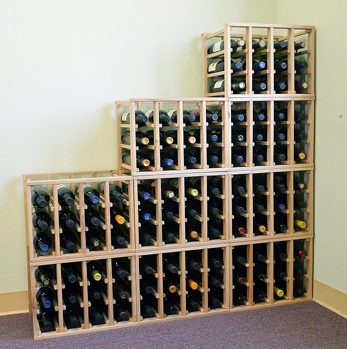sfDisplay.com,LLC. 24 Bottle Modular Stackable Wine Rack Stack As Many Sets Together (5 Sets = 120 Bottle Capacity)