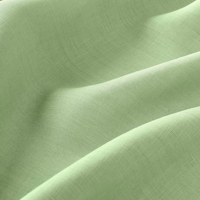 D'Moksha Homes Sage Green Linen Tablecloth for Rectangle Tables 60 x 144 Inch - 100% Pure Linen Green Table Cloth - Classic Hemstitch, Machine Washable Dining Tablecloth for St Patricks Day, Easter