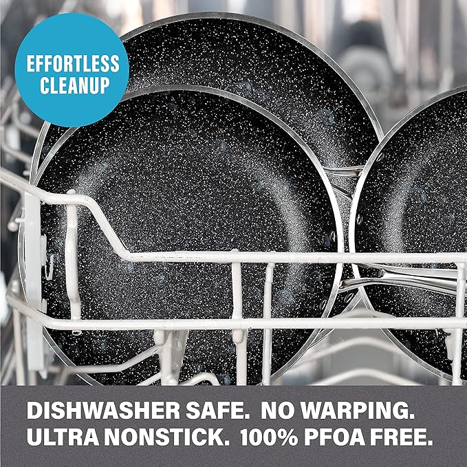 GRANITESTONE 20Pcs Pots and Pans Set Non Stick Cookware Set, Kitchen Cookware Sets with Deep Frying Pan, Bakeware Set & Steamer for Cooking, Non Toxic PFOA PFOS Free, Oven & Dishwasher Safe