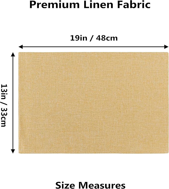 Home Brilliant Cloth Placemats Set of 8 Linen Placemat Washable Heat Resistant Dining Table Place Mats for Kitchen Table Holiday Dinner Fall Winter Decoration, Yellow