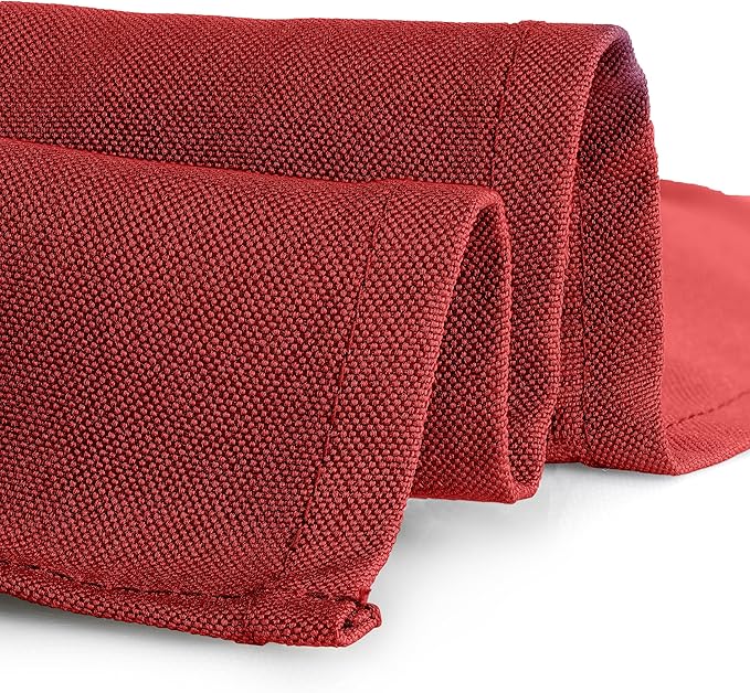 Gee Di Moda Fitted Tablecloth - 48 x 30 Inch Red Floor-Length Fitted Table Cloth for 4 Foot Rectangle Table, Heavy Duty Washable Fabric for Parties, Dinner, Weddings, Baby Shower & Trade Show