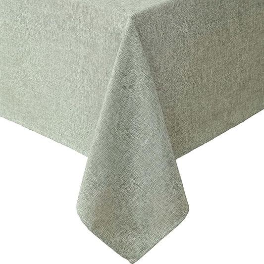 Laura Ashley Harper Luxuriously Smooth Fabric Tablecloth for Formal or Casual Dining, Holiday, Banquet, Wedding or Party, 60" x 120", Sage