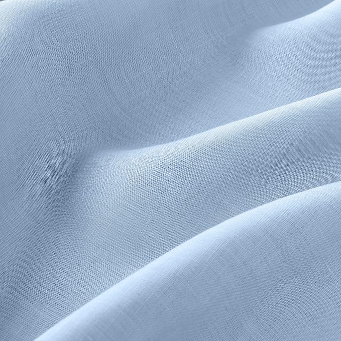 D'Moksha Homes Powder Blue Linen Tablecloth 54 x 72 Inch - 100% Pure Linen Tablecloth for Rectangle Tables - Machine Washable Table Cloth for Spring, Easter