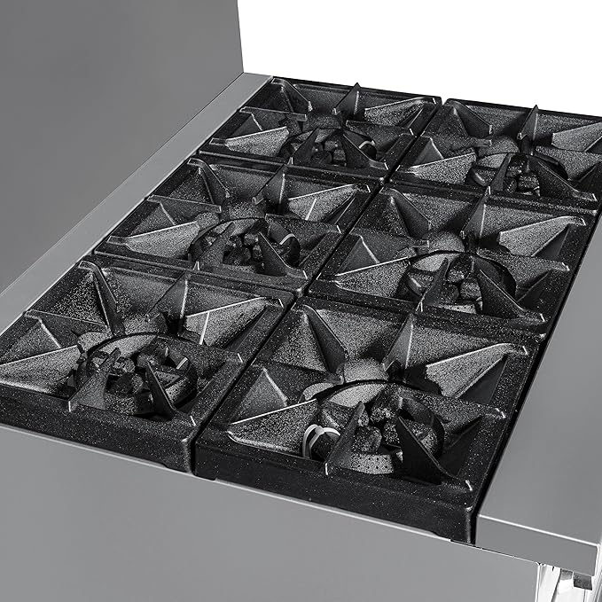 KoolMore 36 in. 6 Burner Commercial Liquid Propane Range with Oven (KM-CR36-LP)