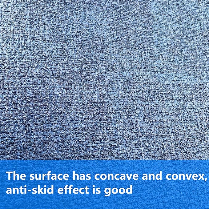 WAZAIGUR Waterproof Easy to Clean Non-Slip Heat Resistant Thick Faux Leather Placemats for Dining Table (Dark Blue, 6)