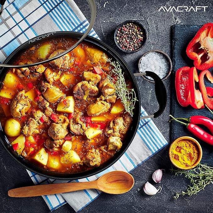 AVACRAFT Nonstick Everyday Pan, 9 inch, Ceramic Coating, Stainless Steel, Induction Compatible, Dishwasher Safe
