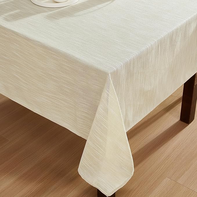 Laura Ashley Arabesque Luxurious Shimmery Fabric Tablecloth for Formal Dining, Holiday, Wedding or Party, 60" x 102", Gold
