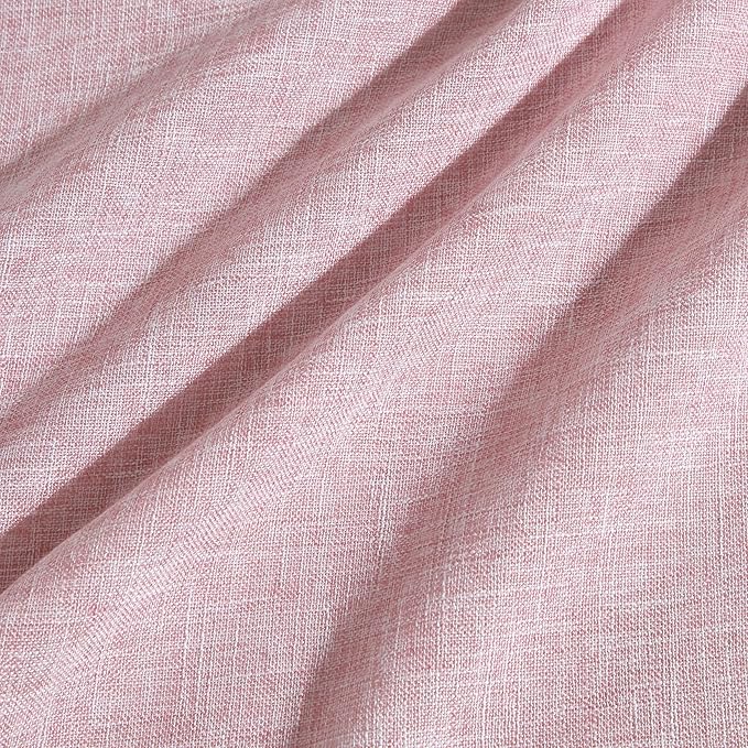 Laura Ashley Harper Luxuriously Smooth Fabric Tablecloth for Formal or Casual Dining, Holiday, Banquet, Wedding or Party, 60" x 120", Blush