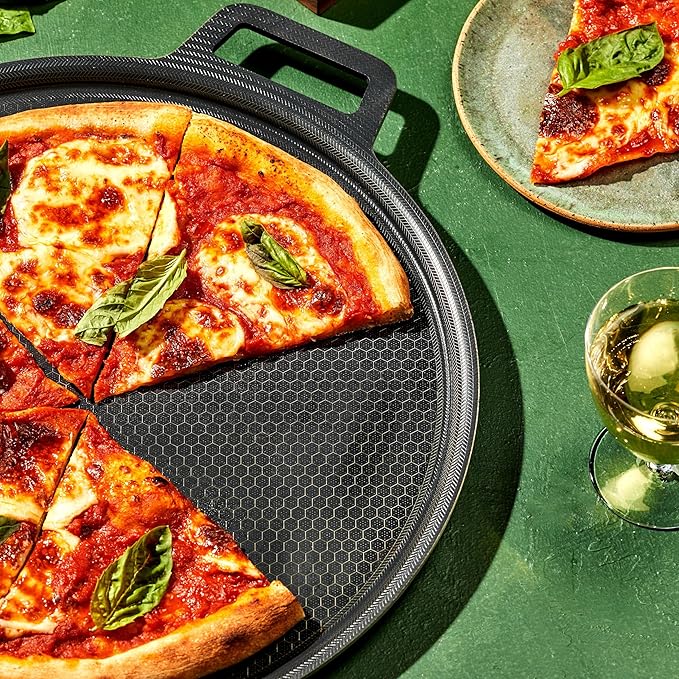 HexClad Hybrid Nonstick Pizza Steel for Pizzas and Flatbreads Up to 14", Dishwasher-Friendly, Oven and BBQ-Safe Up to 900째F