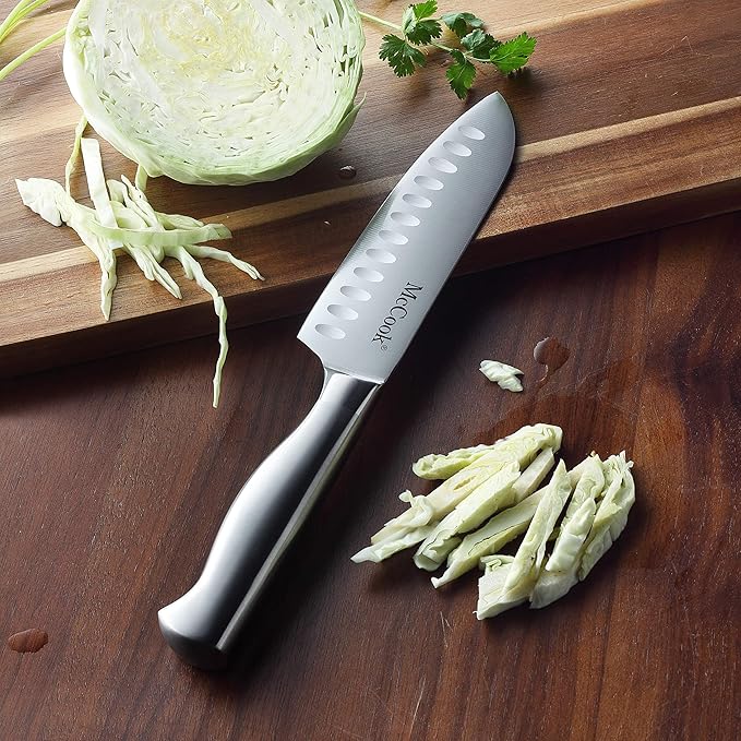McCook짰 Knife Sets, German Stainless Steel Knife Block Sets with Built-in Sharpener