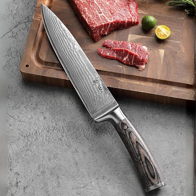 Wakoli EDIS 5-Piece Damascus Kitchen Knife Set ??Professional Kitchen Knives with VG10 Core, 67-Layer Damascus Steel Blades and Ergonomic Pakkawood Handles ??Premium Chef Knife Set in Gift Box