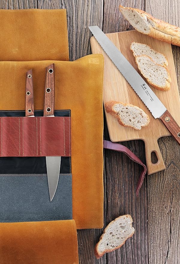 Cangshan W Series 59953 4-Piece Leather Roll Knife Set