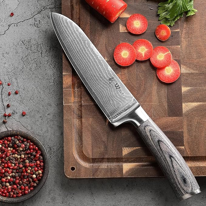 Wakoli EDIS 5-Piece Damascus Kitchen Knife Set ??Professional Kitchen Knives with VG10 Core, 67-Layer Damascus Steel Blades and Ergonomic Pakkawood Handles ??Premium Chef Knife Set in Gift Box